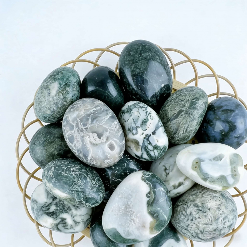 Natural Moss Agate Crushed Sto - Echeveria Succulent incelemesi ve fiyatı