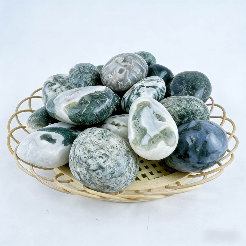 Natural Moss Agate Crushed Sto - Echeveria Succulent incelemesi ve fiyatı