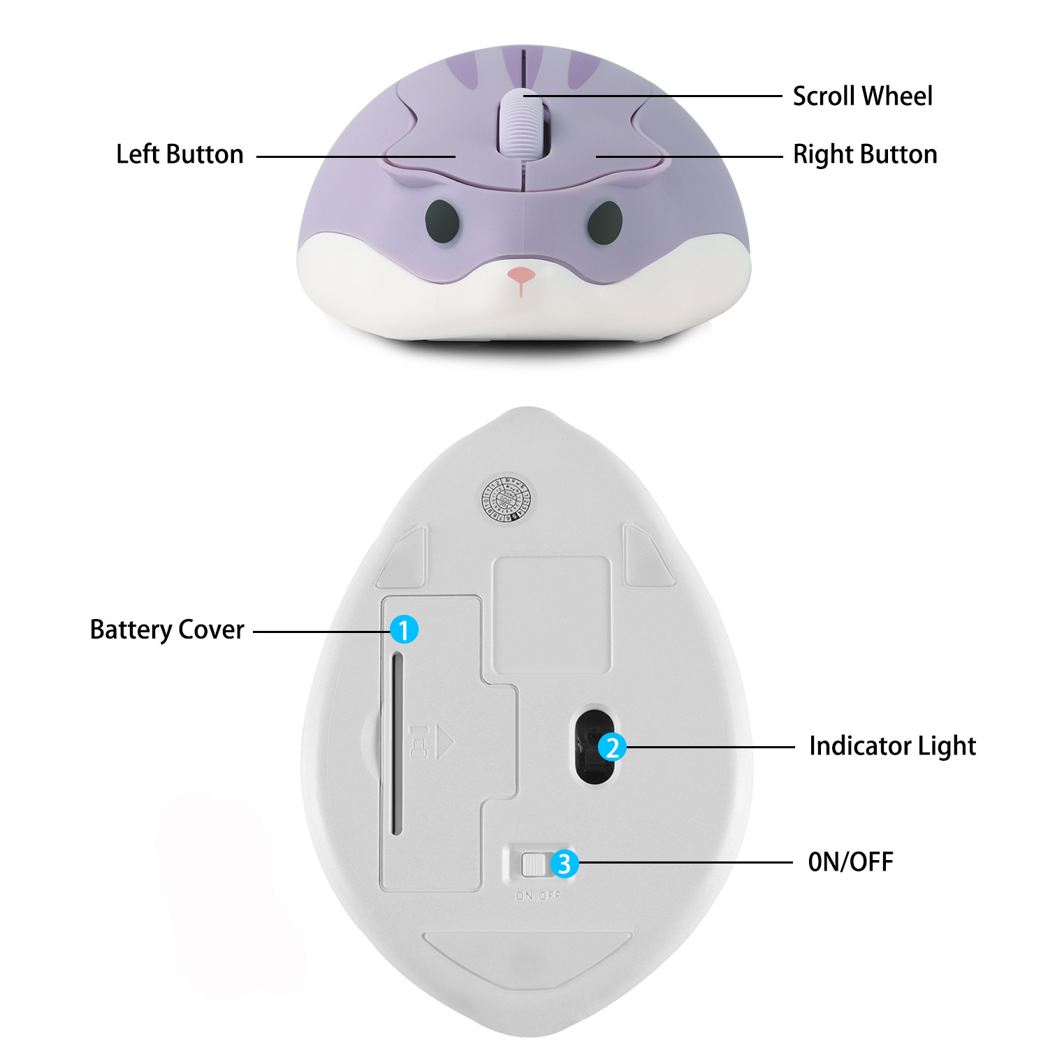 2.4G Wireless Mouse Purple Ham - Tradescantia Purple incelemesi ve fiyatı