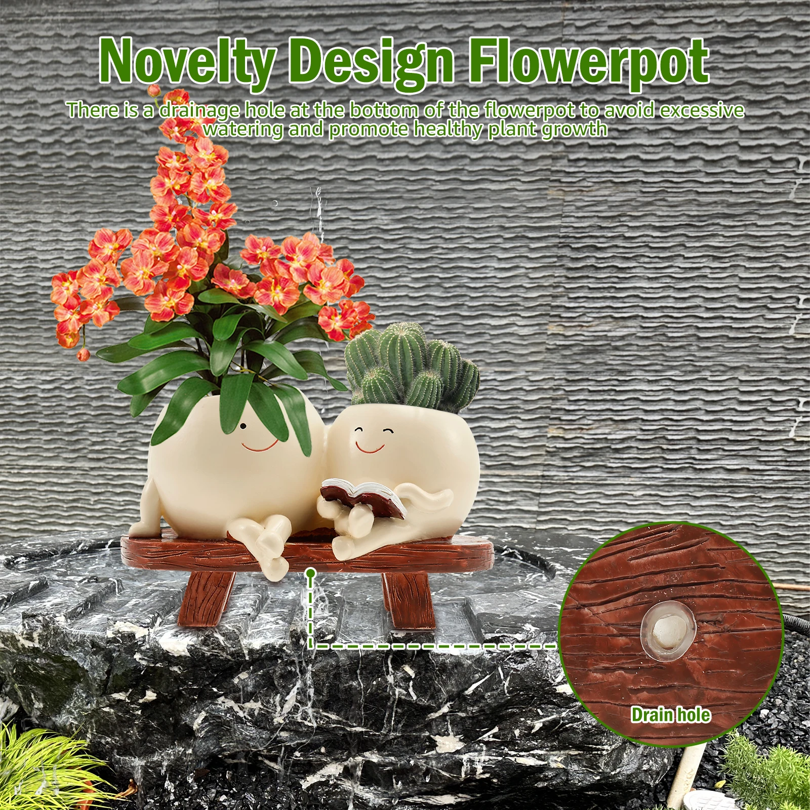 Smile Face Planter Resin Flowe - Echeveria Succulent incelemesi ve fiyatı