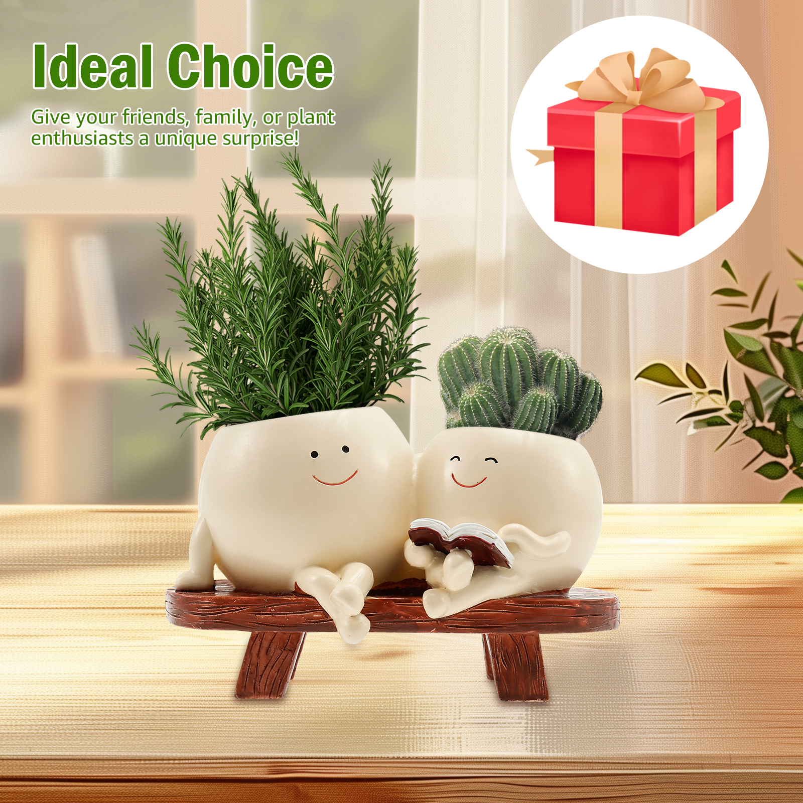Smile Face Planter Resin Flowe - Echeveria Succulent incelemesi ve fiyatı