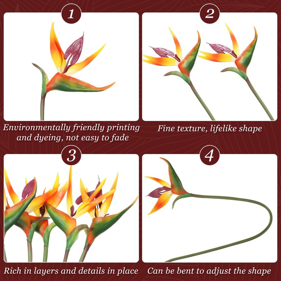 12 Pcs Bird of Paradise Artifi - Bird Paradise Strelitzia incelemesi ve fiyatı