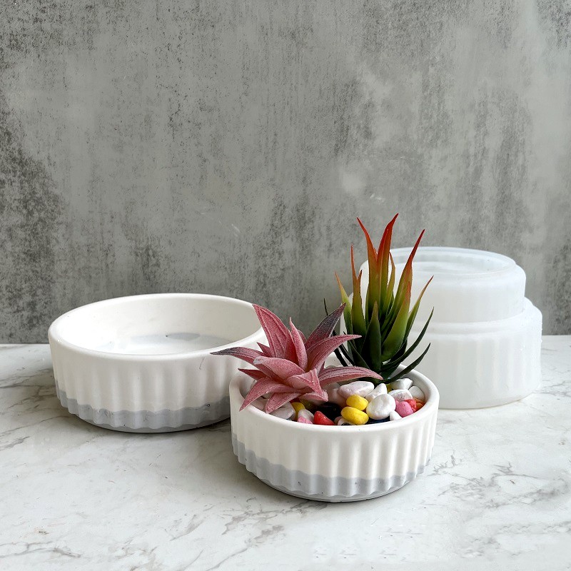 Stripe Flowerpot Silicone Mold - Echeveria Succulent incelemesi ve fiyatı