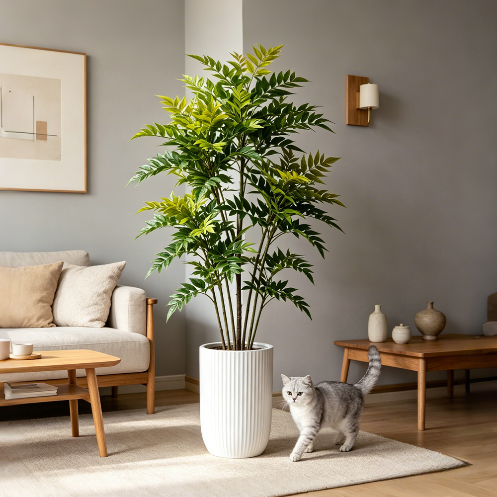 73-135cm Artificial Nandina Pl - Ficus Lyrata Tree incelemesi ve fiyatı