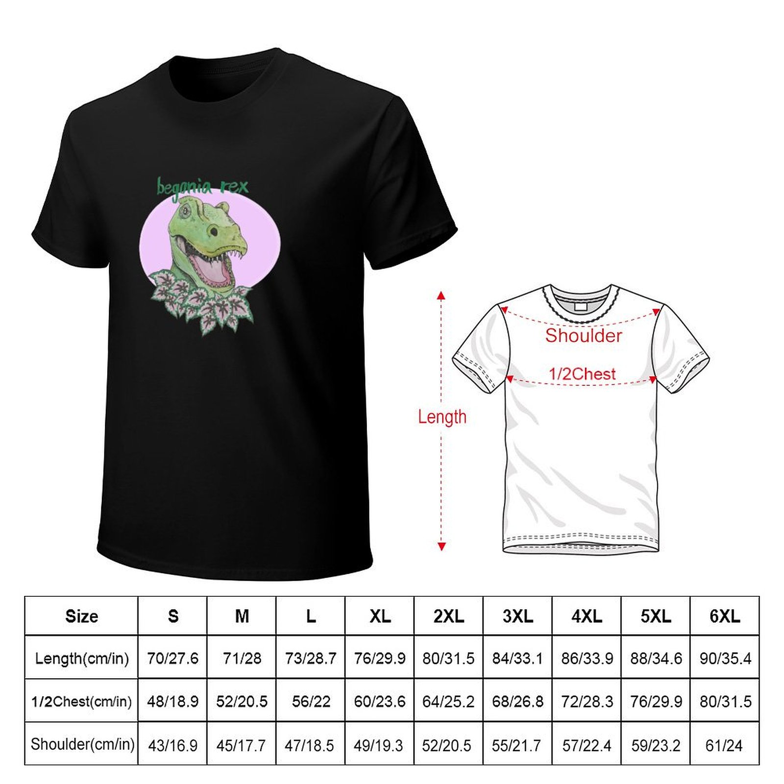 T rex begonia (pink) T-Shirt S - Begonia Rex incelemesi ve fiyatı