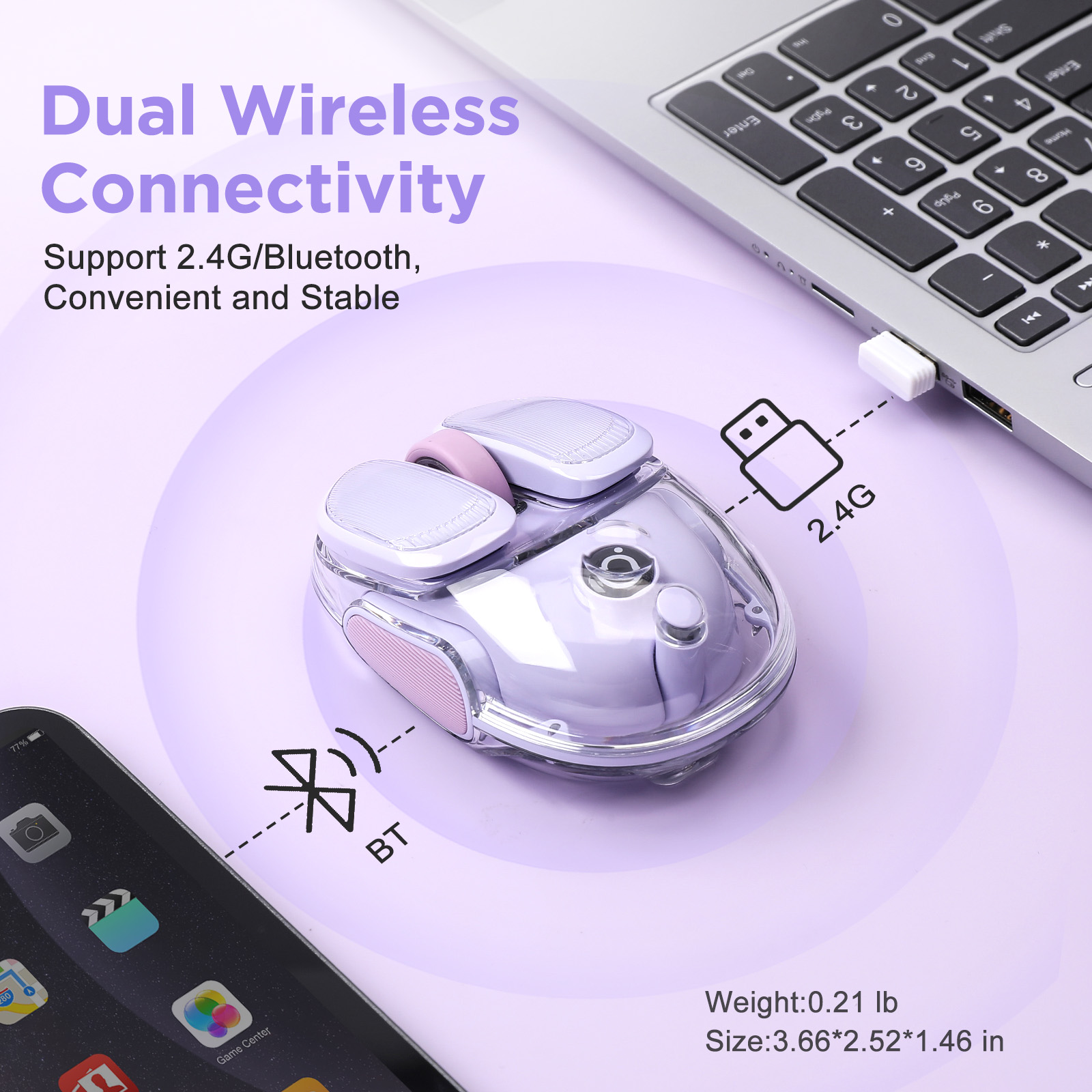 EWEADN Q9 Purple Wireless RGB  - Tradescantia Purple incelemesi ve fiyatı