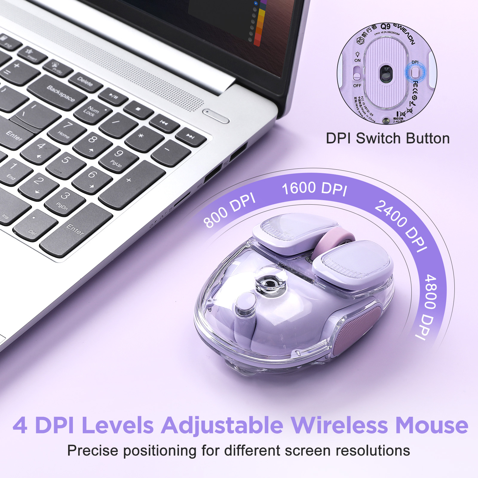 EWEADN Q9 Purple Wireless RGB  - Tradescantia Purple incelemesi ve fiyatı