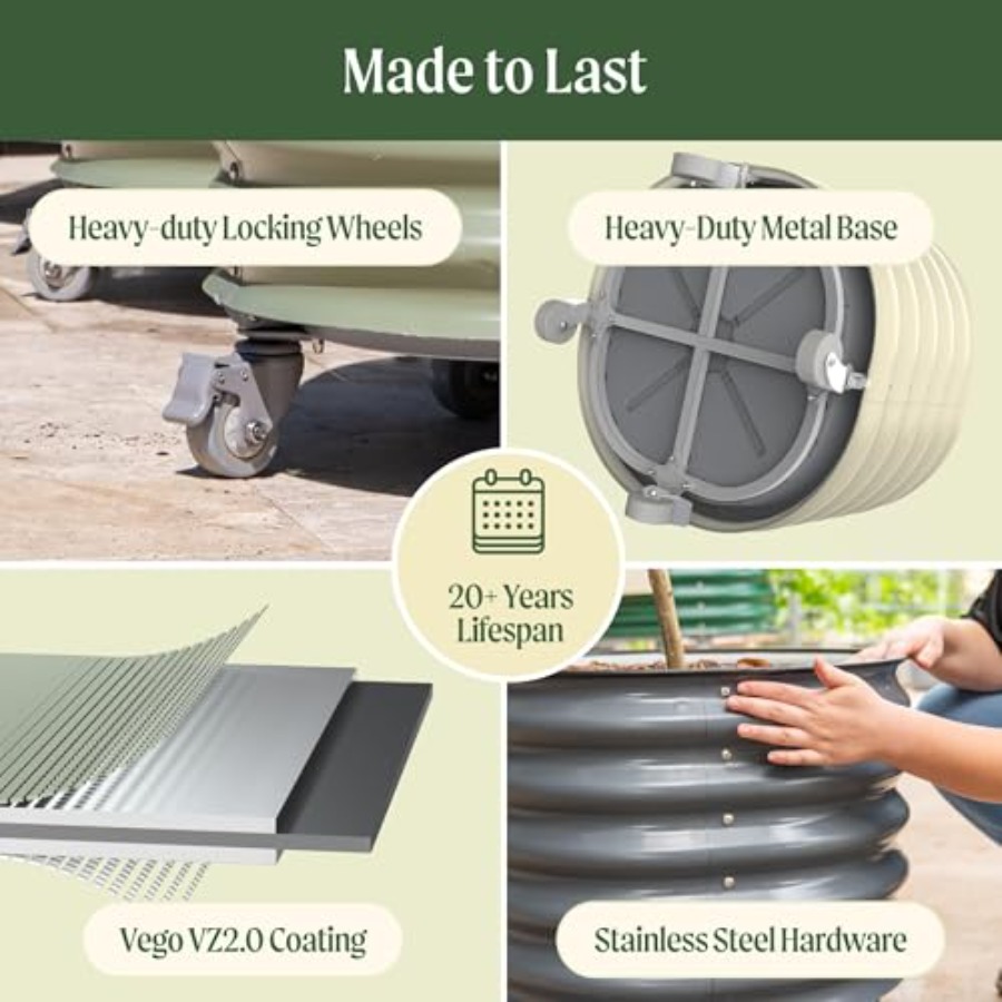 Self-Watering Rolling Metal Ci - Aloe Vera Pot incelemesi ve fiyatı